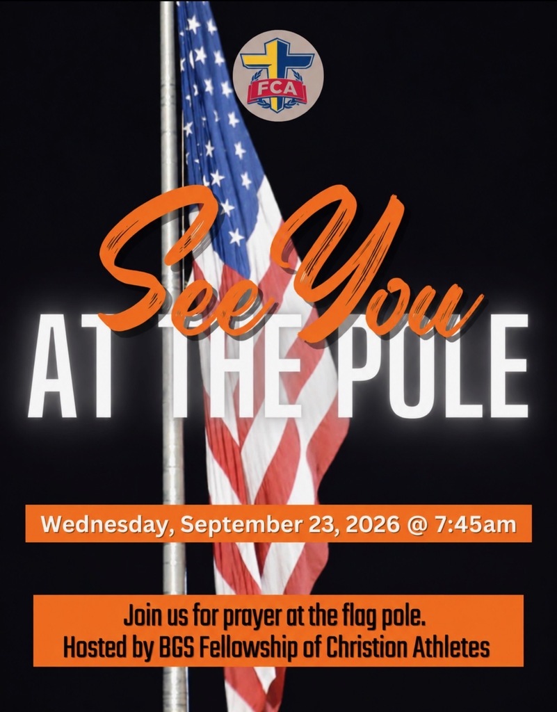 Advertisement for an event at a flagpole, featuring a flag, the date, and a message inviting participation.