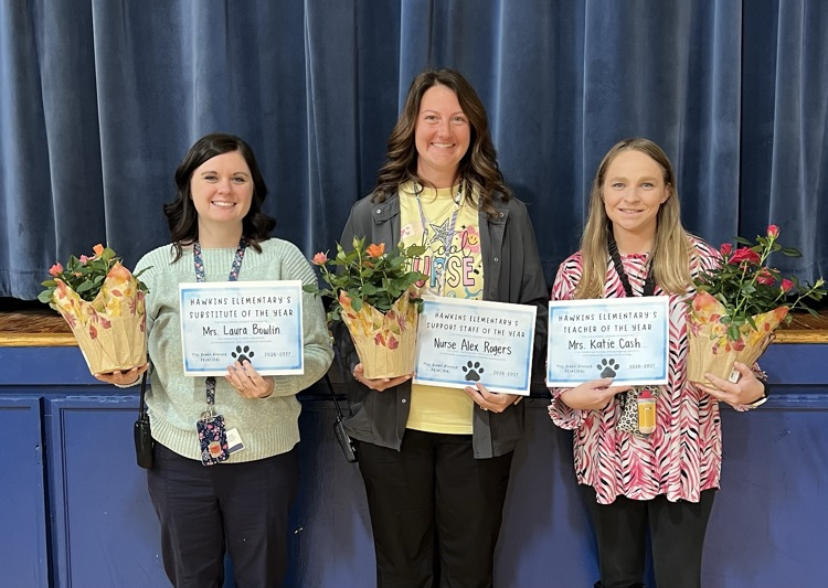 substitute of the year, staff of the year, and teacher of the year 