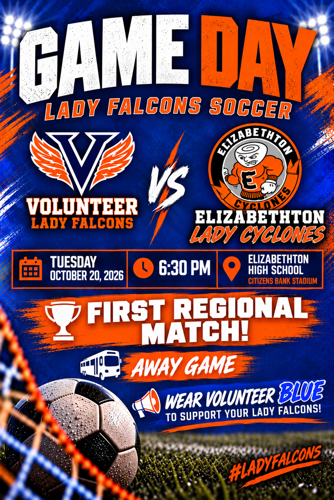 Poster for a soccer game. A soccer ball sits on a field. Date, time, location, and teams are listed.