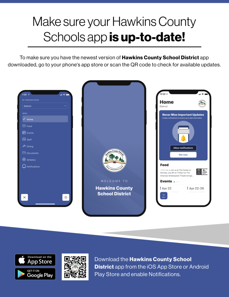 Make sure your Hawkins County Schools app is up-to-date!