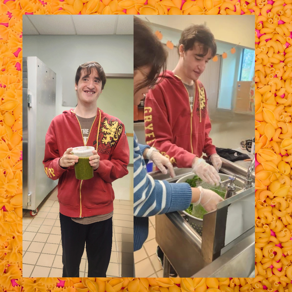 Student made pesto sauce from basil grown in the school garden.