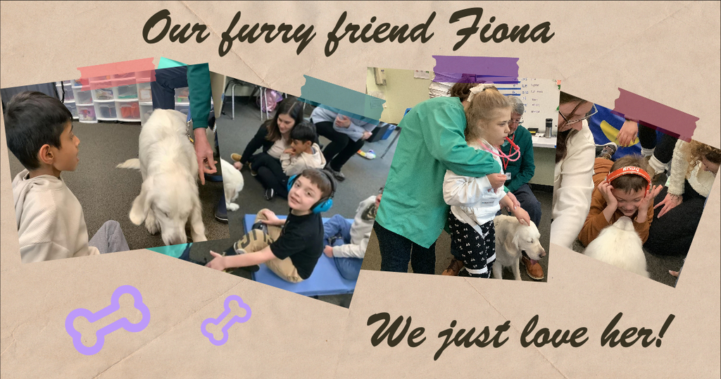 Therapy dog visits classroom