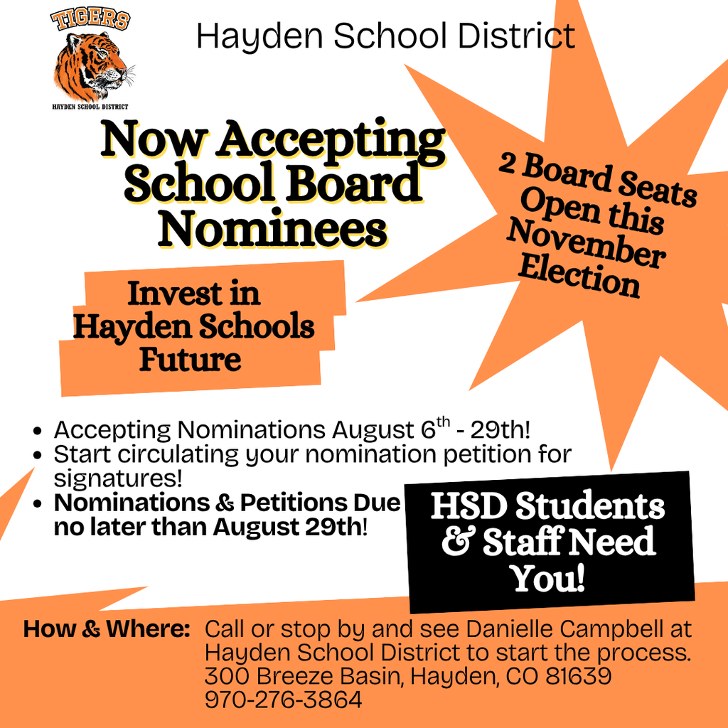 HSD School Board Nominee Call Flyer - all information shared in the message
