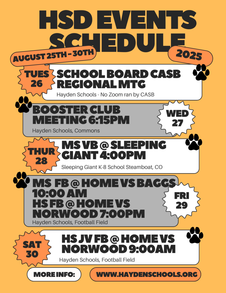 HSD Weekly Events Flyer