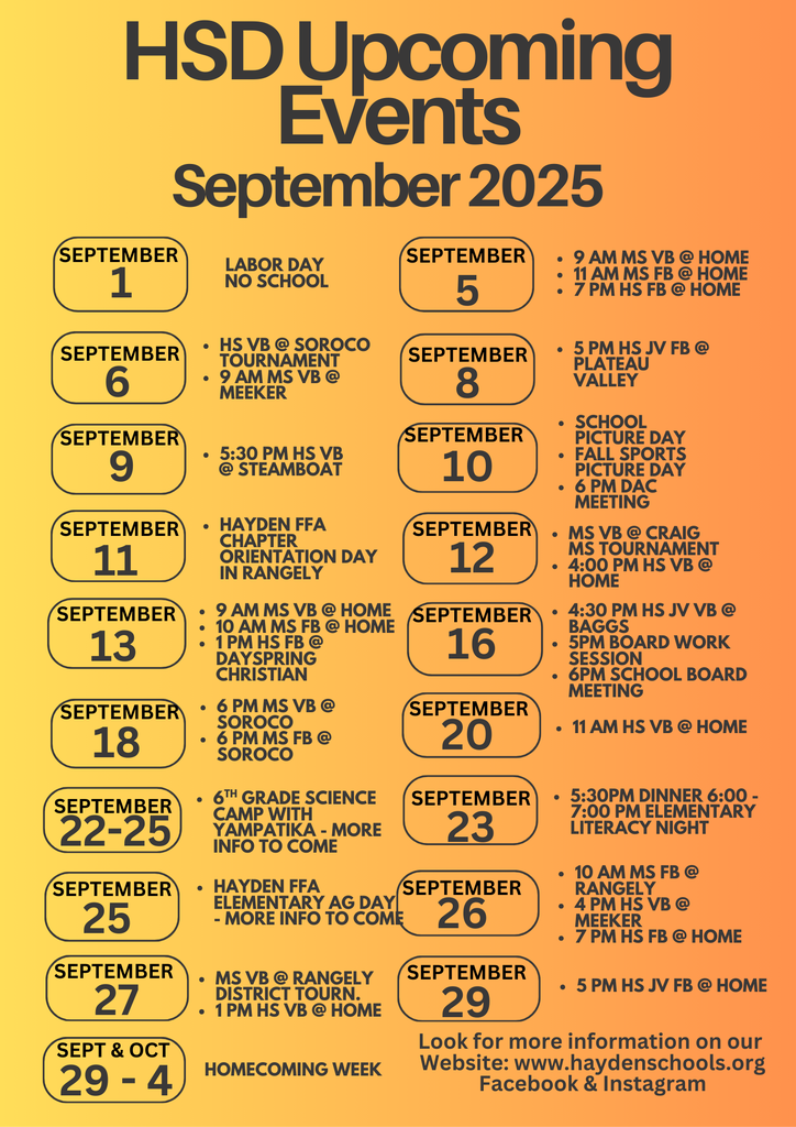 September 2025 Events Calendar