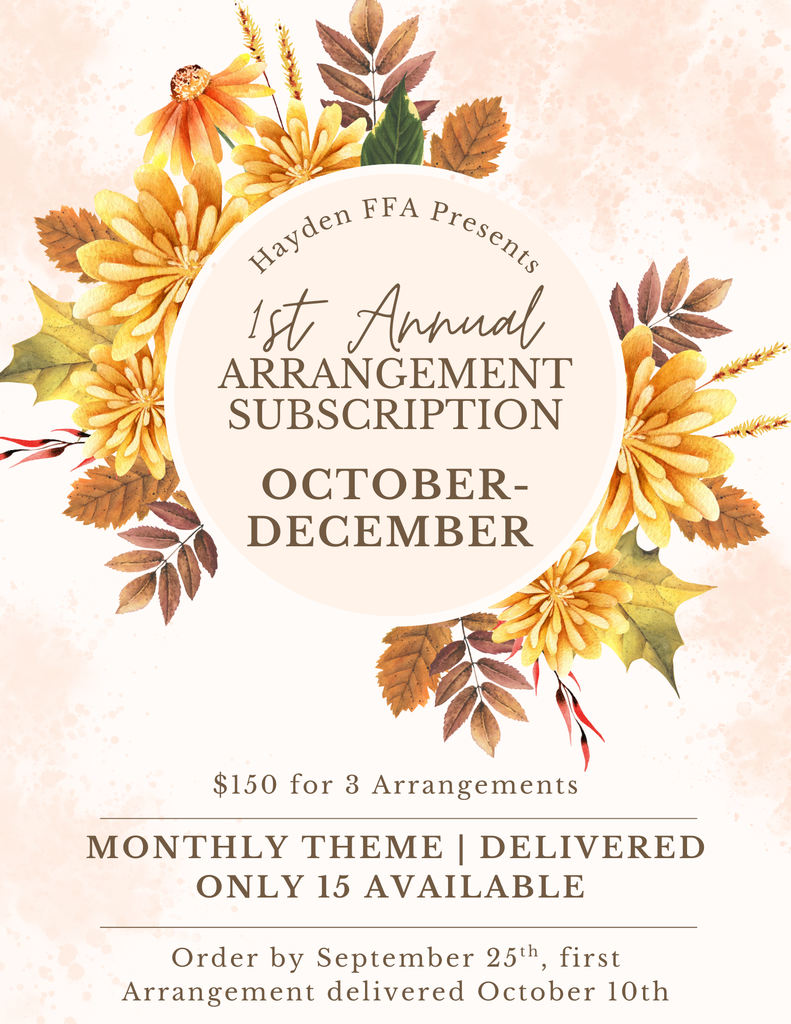 Hayden FFA Fundraiser - Floral Arrangements Flyer