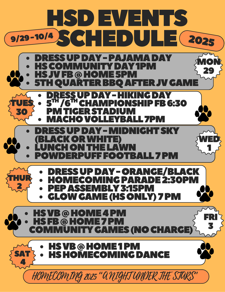 HSD Weekly Events Flyer