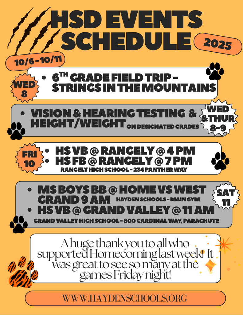 HSD Weekly Events Flyer