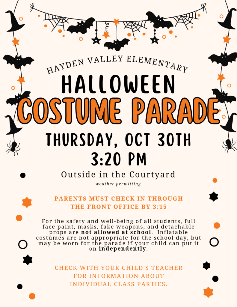 Halloween Costume Parade - Elementary 10/30/25 @ 3:20pm