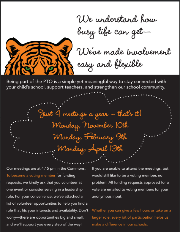 PTO Membership FLyer - next meeting 11/10 at 4:15pm