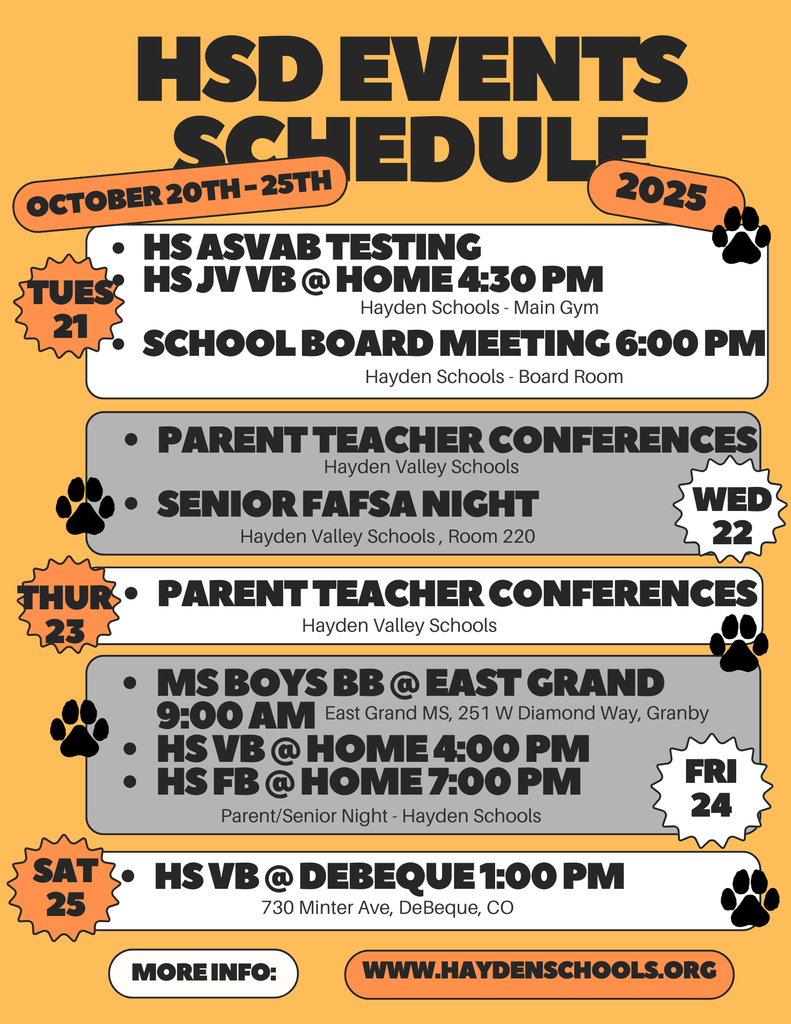 HSD Weekly Events Flyer