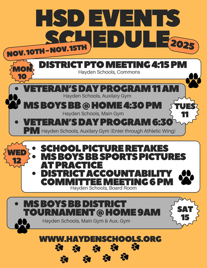 HSD Weekly Events Flyer