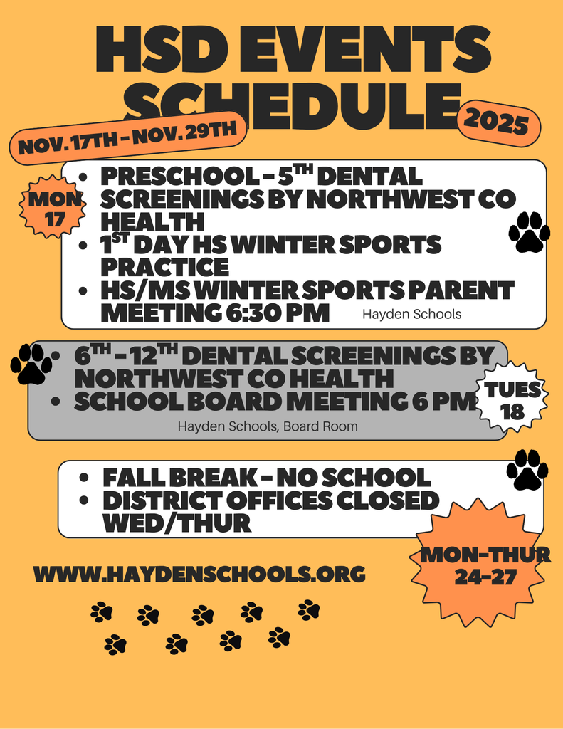 HSD Weekly Events Flyer