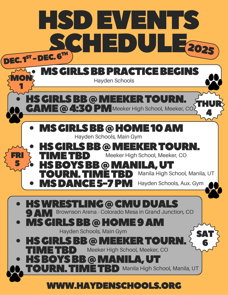 HSD Weekly Events Flyer