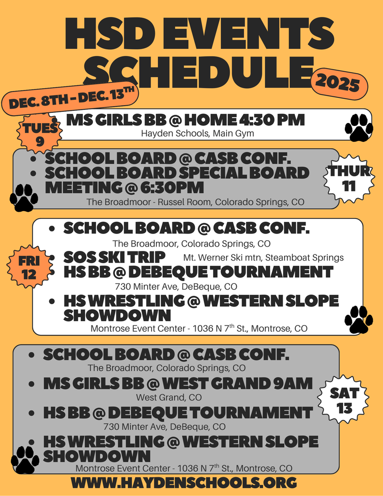 HSD Weekly Events Flyer