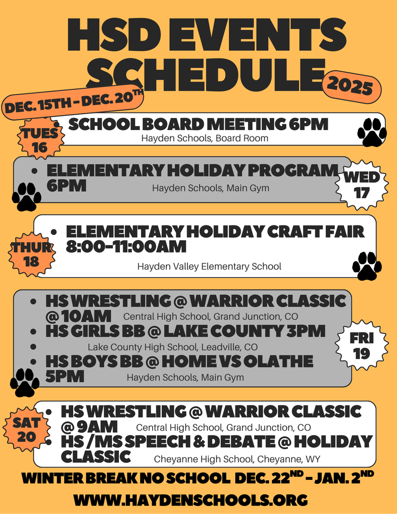 HSD Weekly Events Flyer