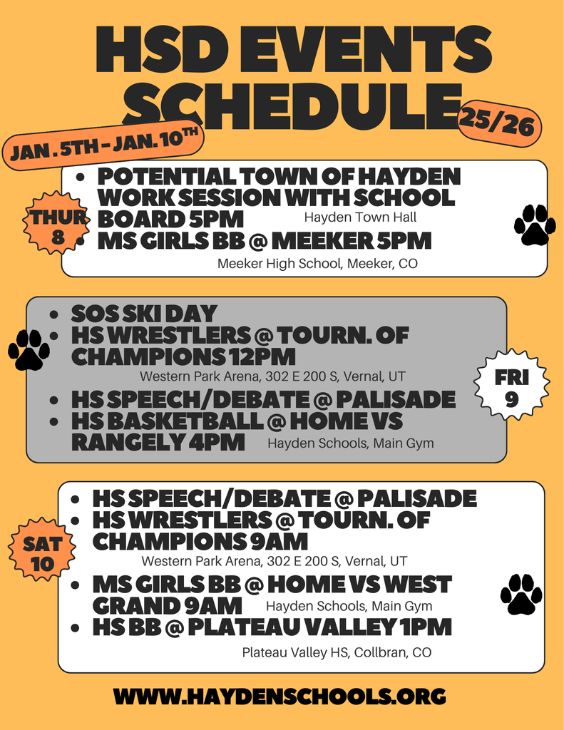 HSD Weekly Events