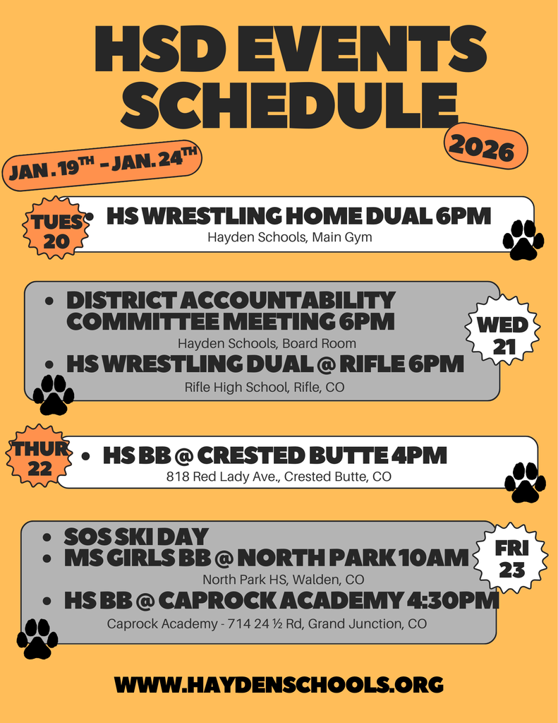 HSD Weekly Events Flyer