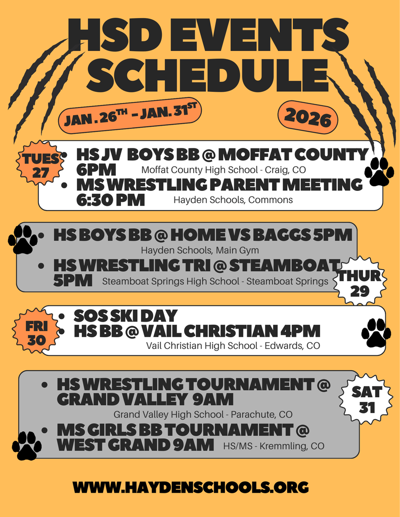HSD Weekly Events Flyer