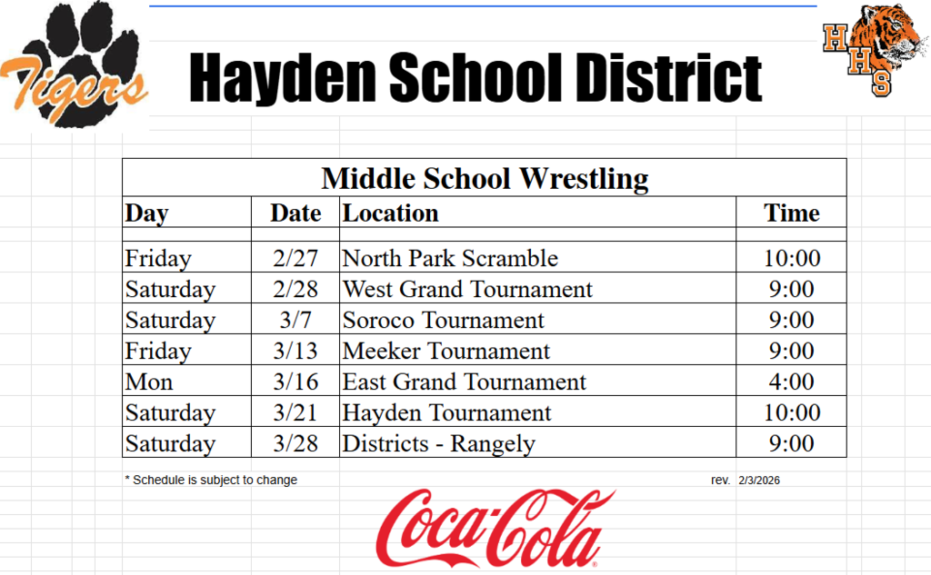 2026 MS Wrestling Schedule