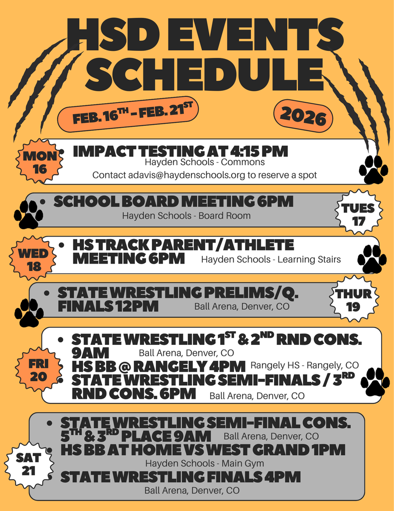 HSD Weekly Events Flyer