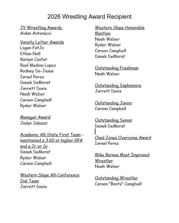 2026 HS Wrestling Awards