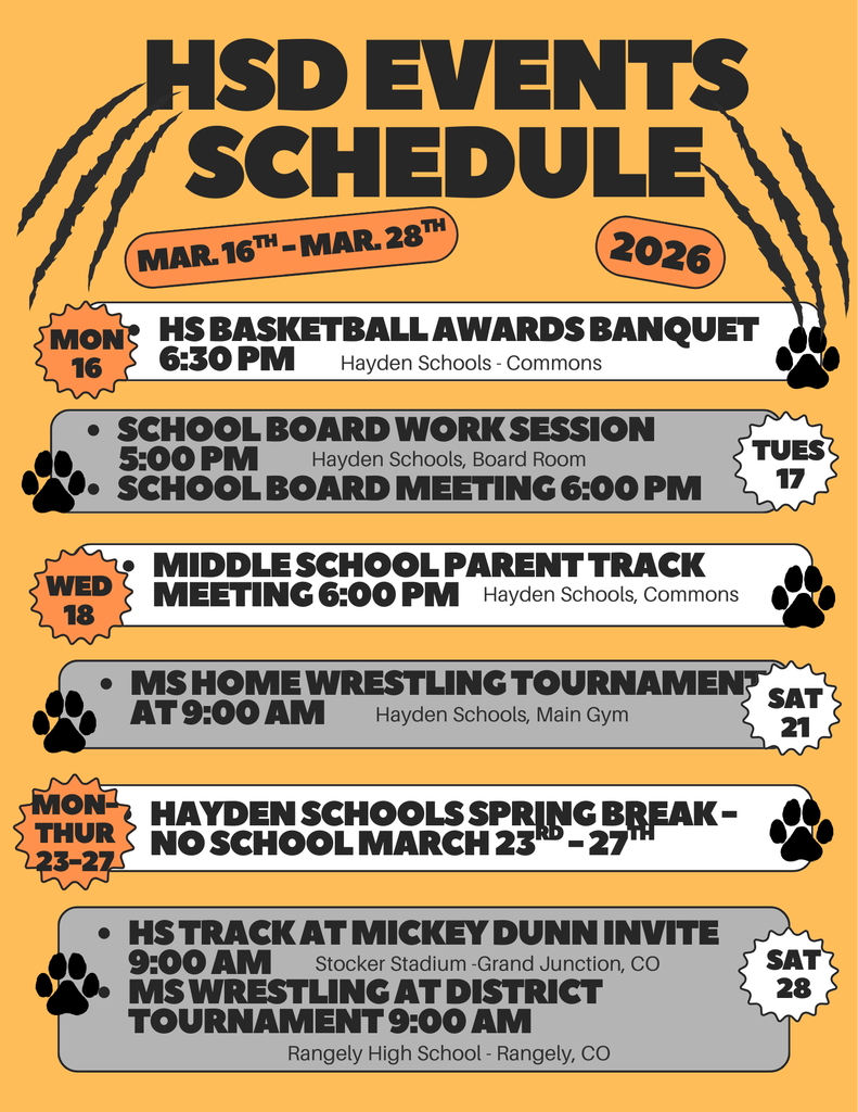 HSD Events - March 16-28