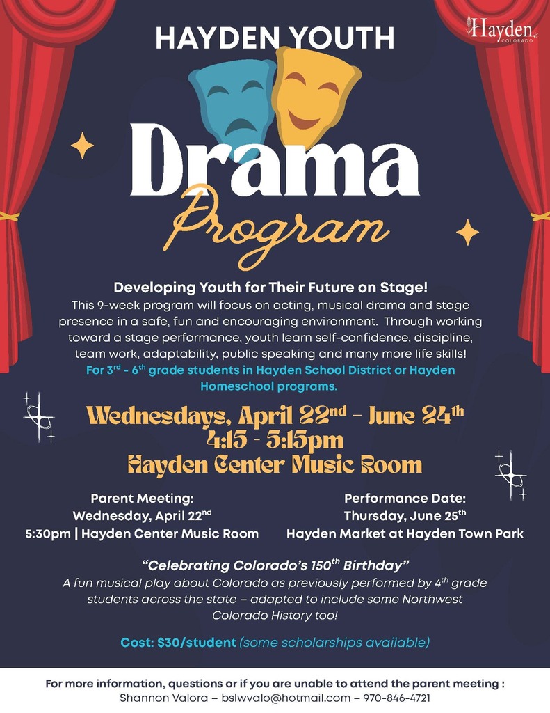 Hayden Youth Drama Program - 3rd-6th grade students