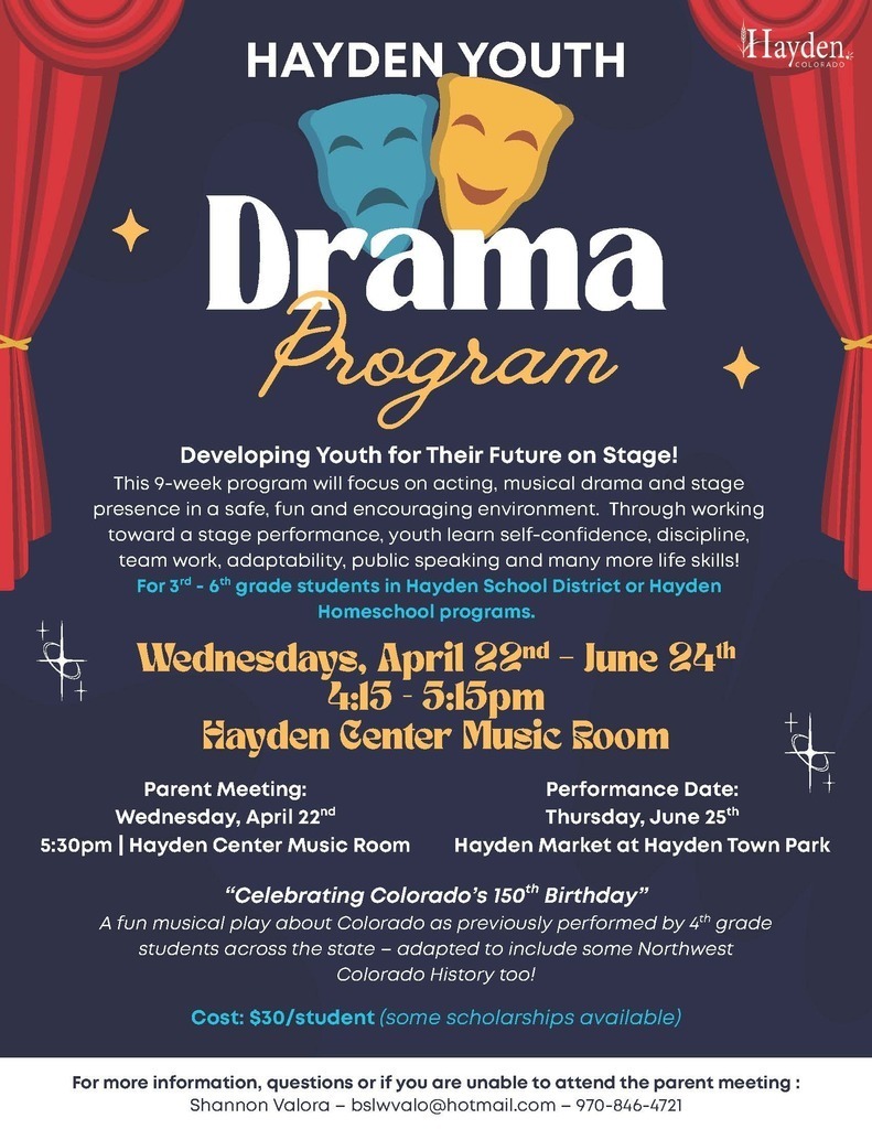 Hayden Youth Drama Program - 3rd-6th grade students