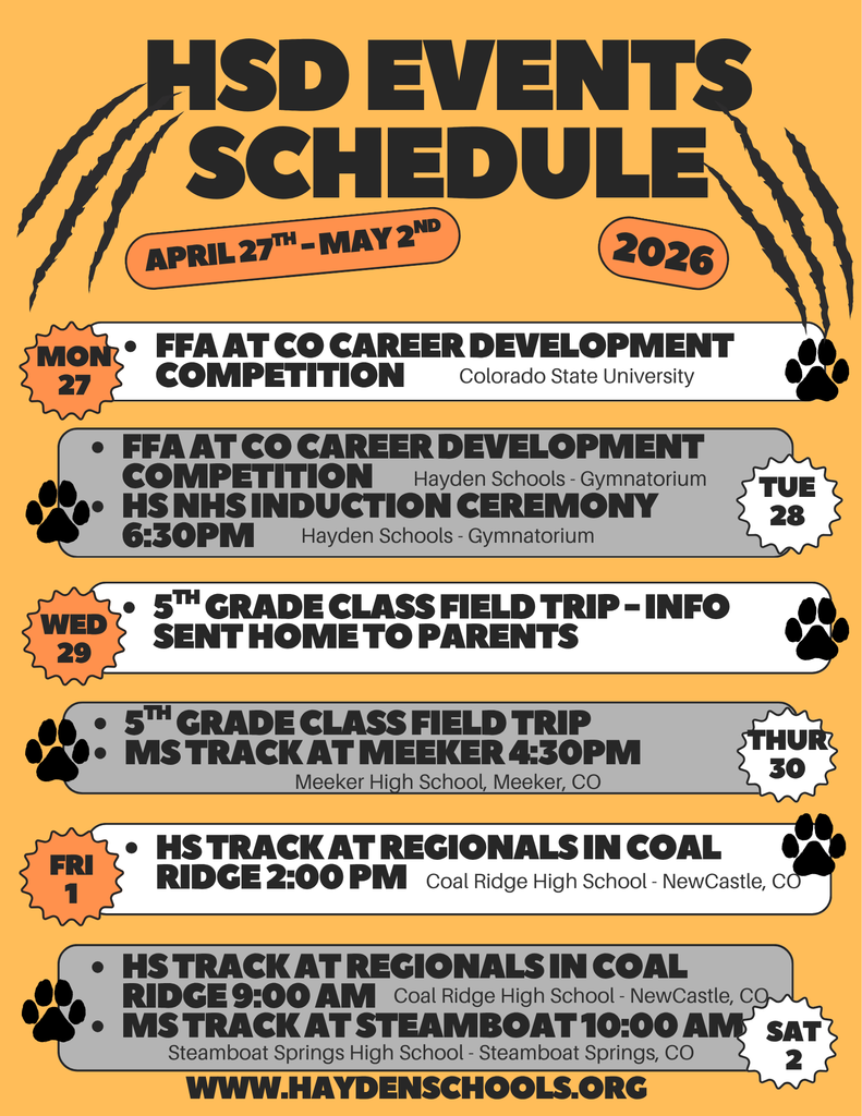 HSD Weekly Events Flyer