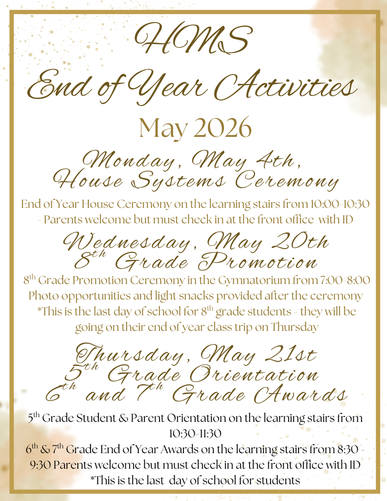 HMS End of Year Activities