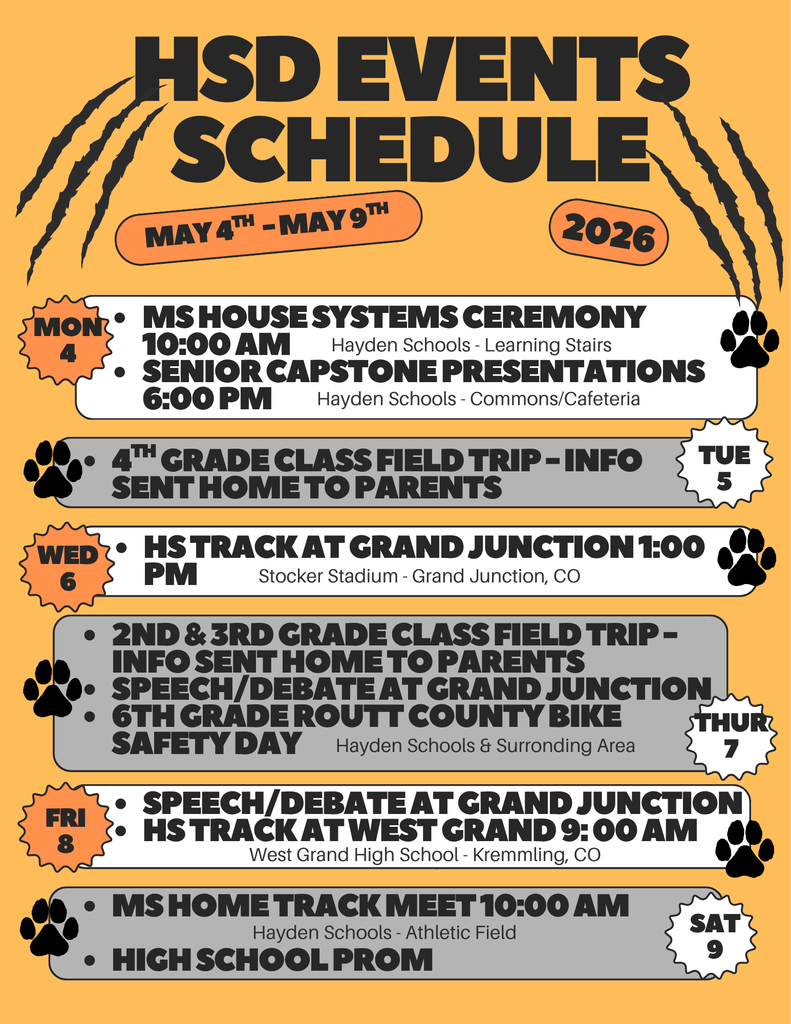HSD Weekly Events