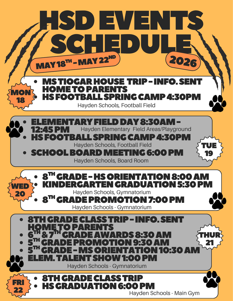 HSD Weekly Events