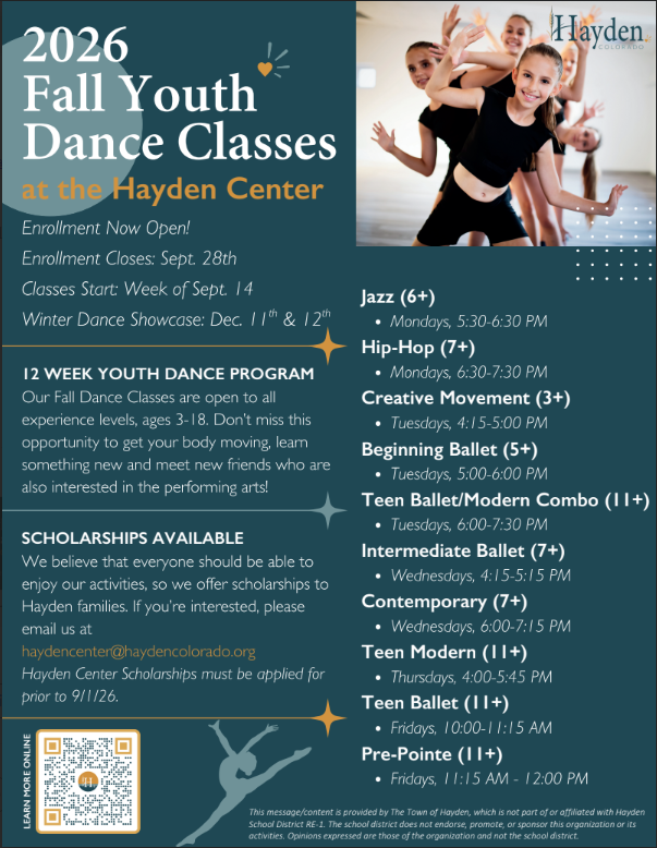 2026 Fall Youth Dance Classes