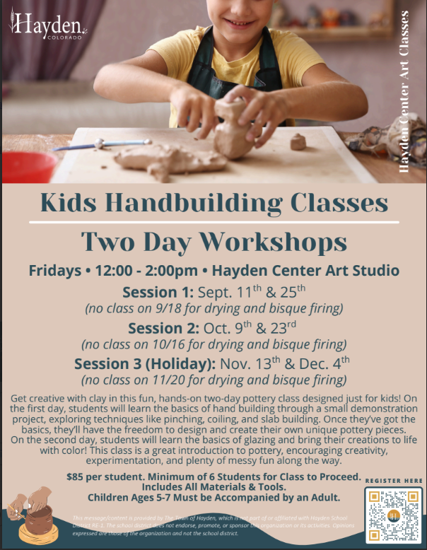 Kids Hand building Workshops