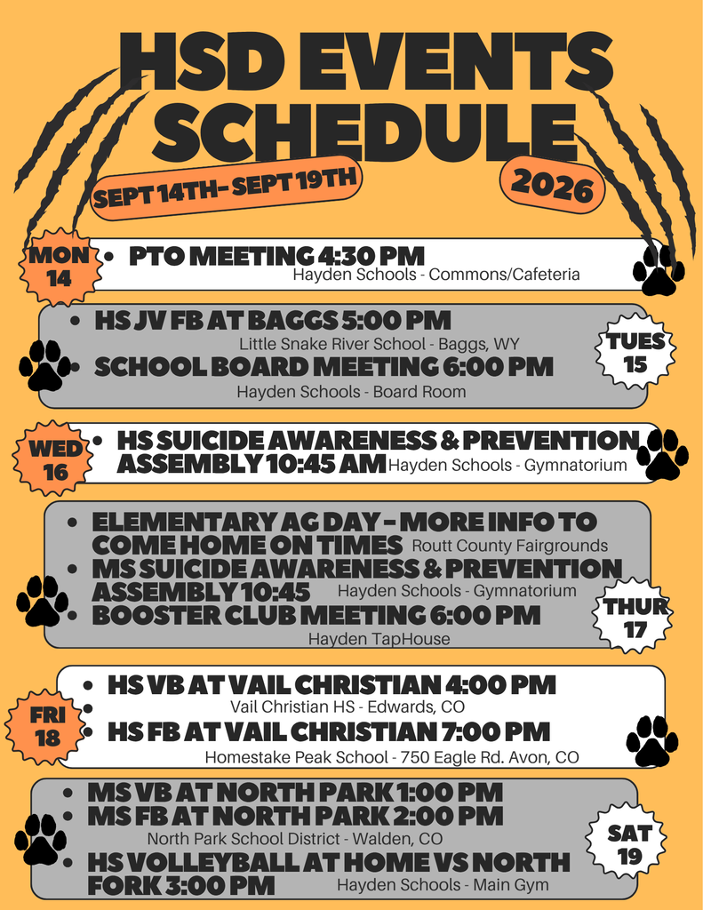 HSD Weekly Events