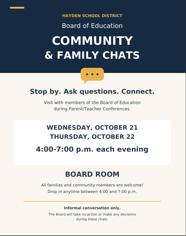 Board Chats Flyer During PTC Conferences