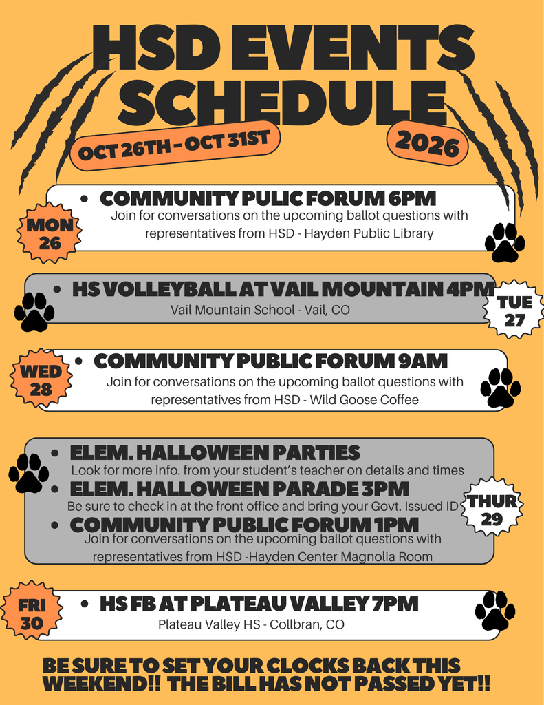 HSD Weekly Events