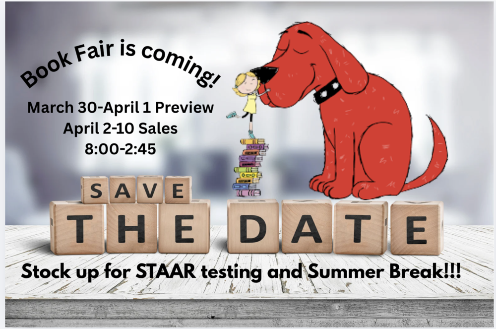 A flyer for an upcoming bookfair at Sunfield Elementary School