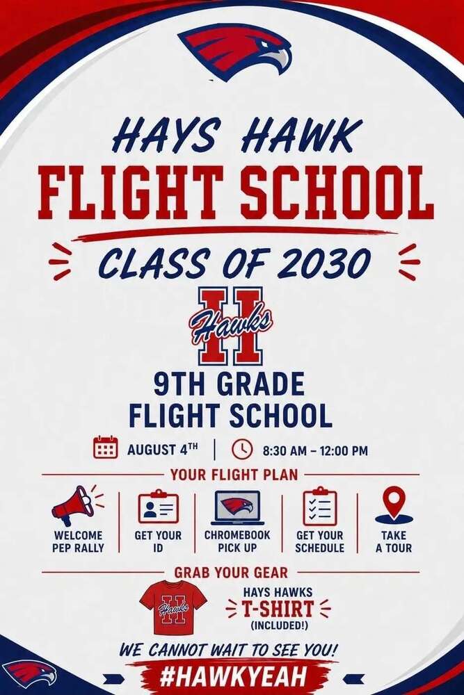 Hays Hawk Flight School for Class of 2030 flyer