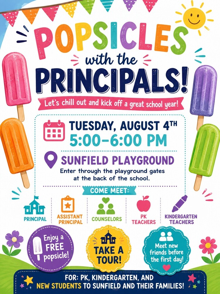 Popsicles with the Principals flyer