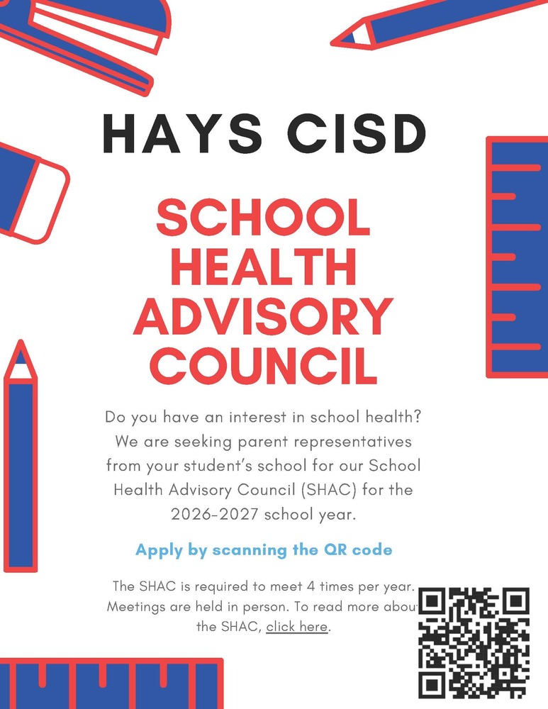 Hays CISD School Head Advisory Council flyer
