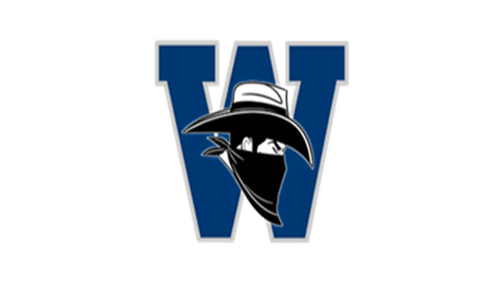 Wallace Middle School logo of the letter W with the drawing of a ranger on top