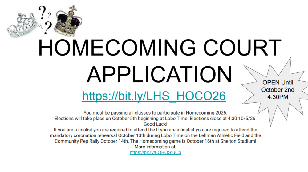Homecoming Court Application
