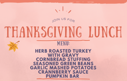 CHES Thanksgiving Lunch flyer