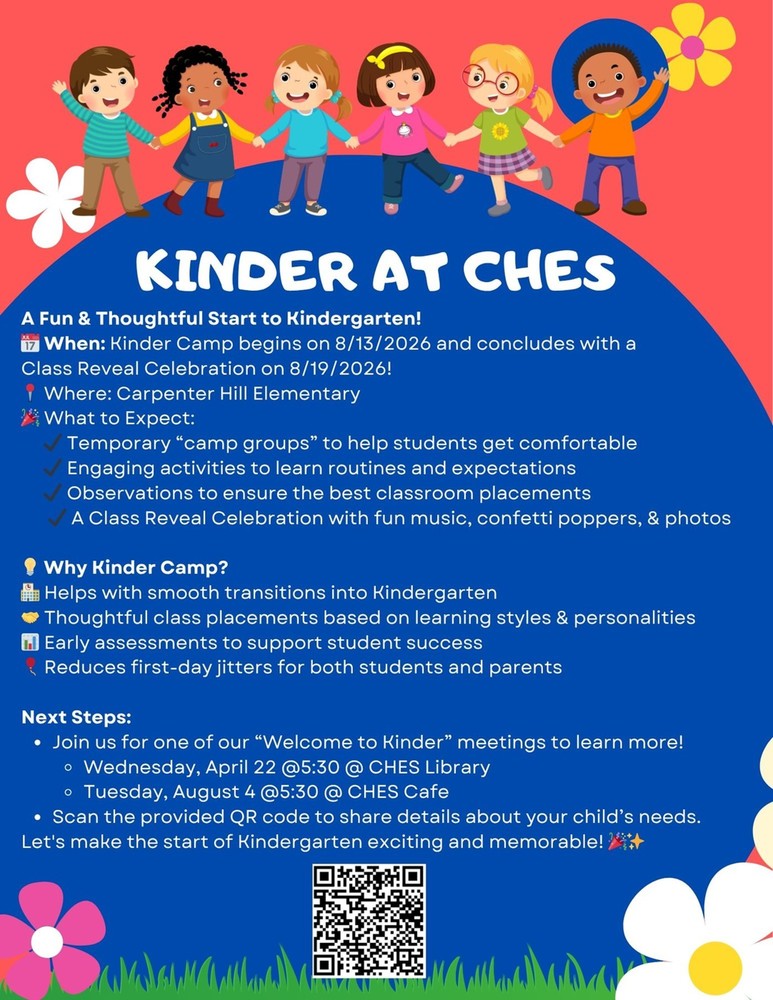 Kinder at Carpenter Hill Elementary School flyer