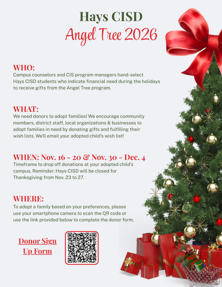 Hays CISD Angel Tree 2026