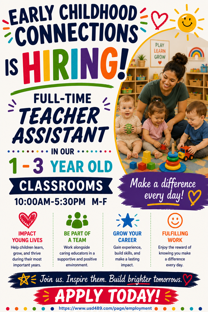 Hiring Teacher Assistants  0-3Hays and Lacrosse
