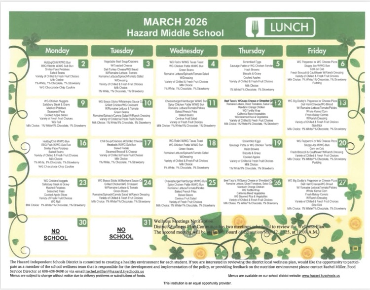 march breakfast and lunch