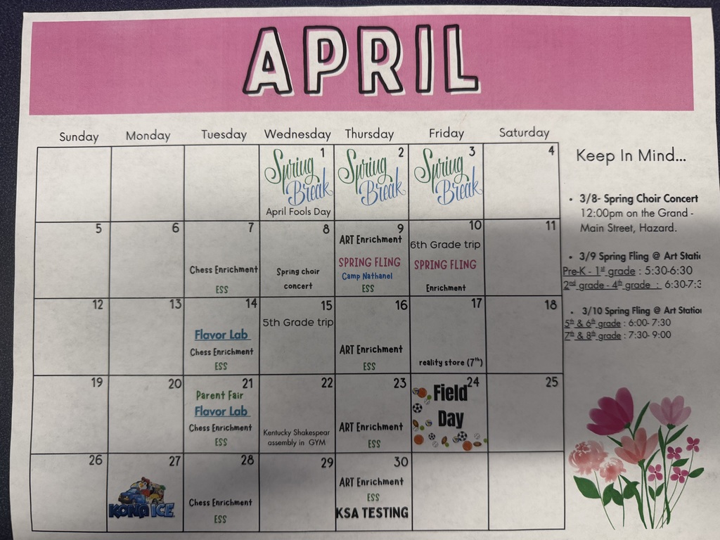 April Calendar